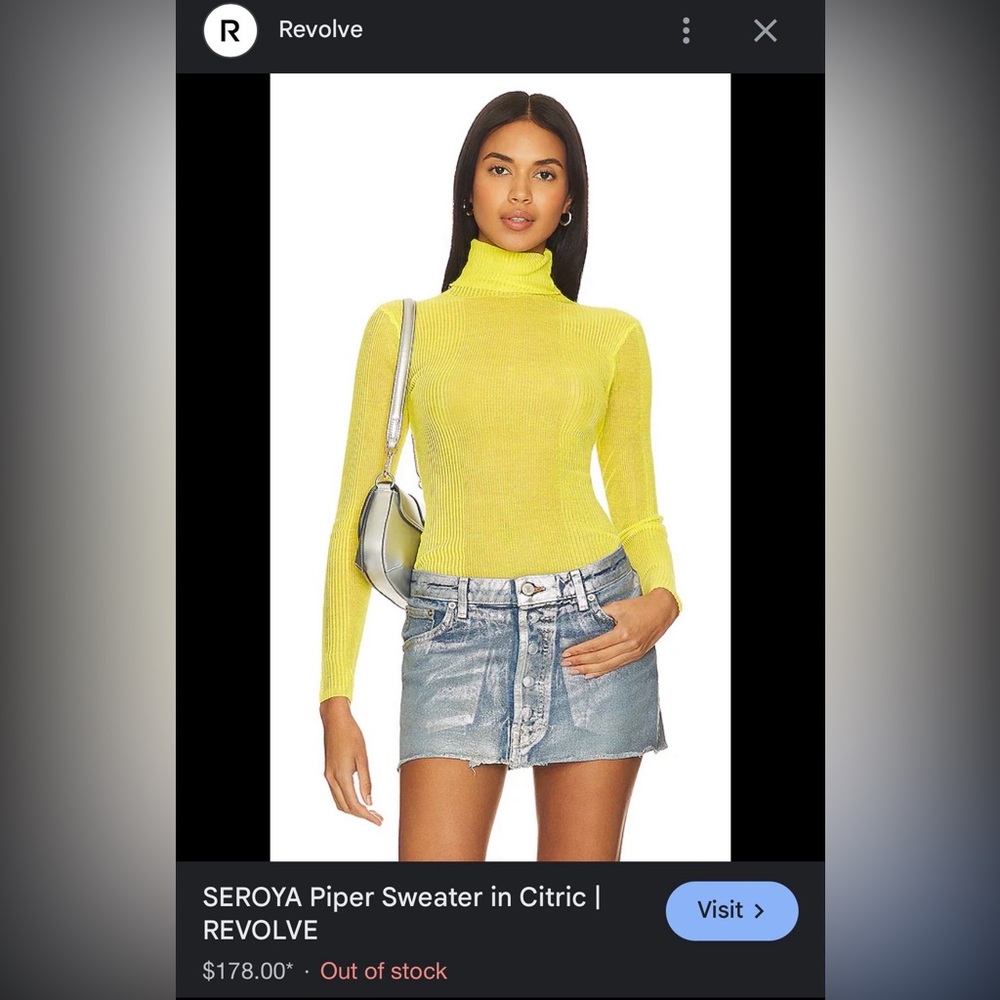 SER.O.YA Neon Yellow Knit Sheer blouse